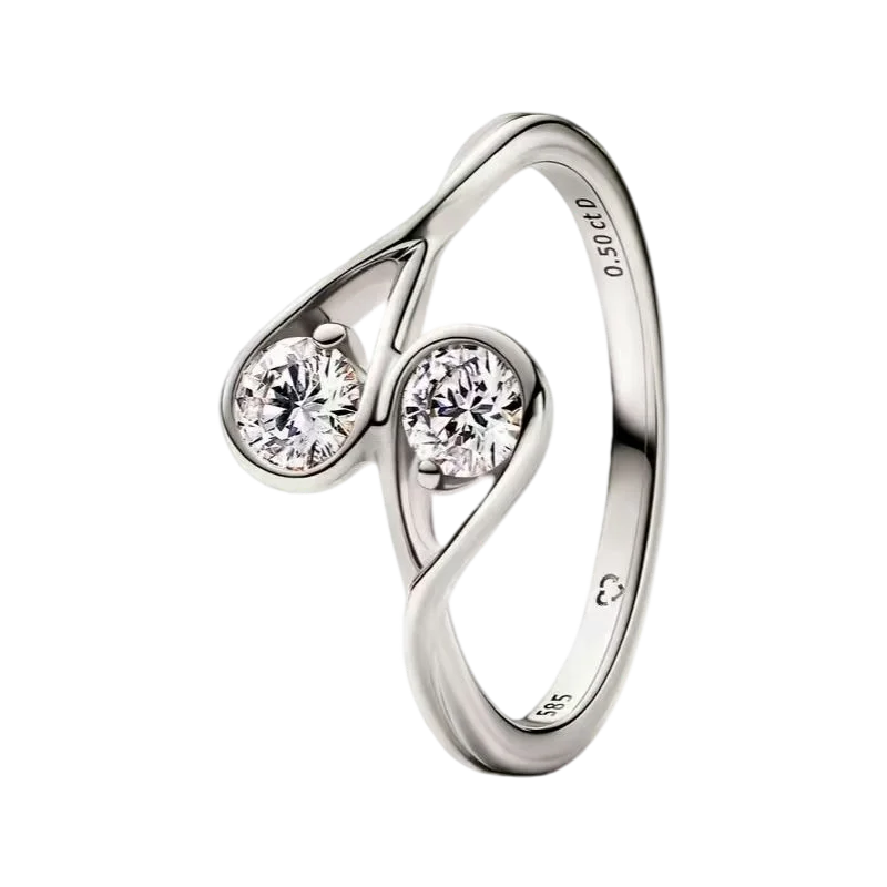 S925 Silver Bow Love Flower Ring Fashionable and High end...