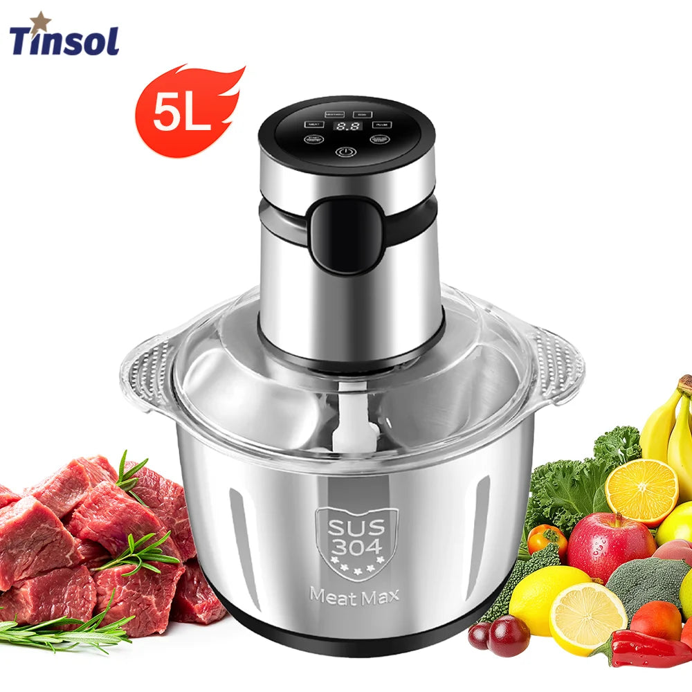 TINSOL 5L Electric Meat Grinder Multifunctional 304 Stain...