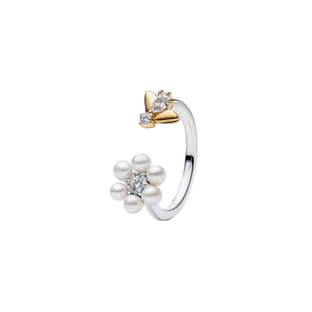 S925 Silver Bow Love Flower Ring Fashionable and High end...