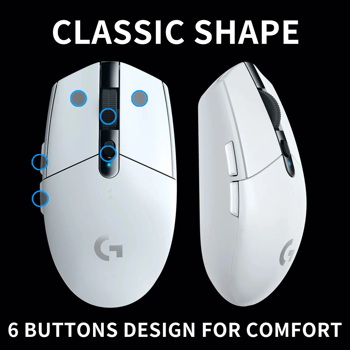 Logitech G304 Wireless Gaming Mouse 12000 DPI HERO Sensor LIGHTSPEED 1ms 9-Month Battery Creative Long Battery Users G304/G305
