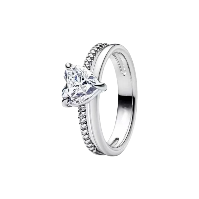 S925 Silver Bow Love Flower Ring Fashionable and High end...