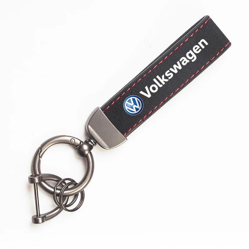 Luxury Men Women Suede/Metal Key Chain Fashion Keychain K...