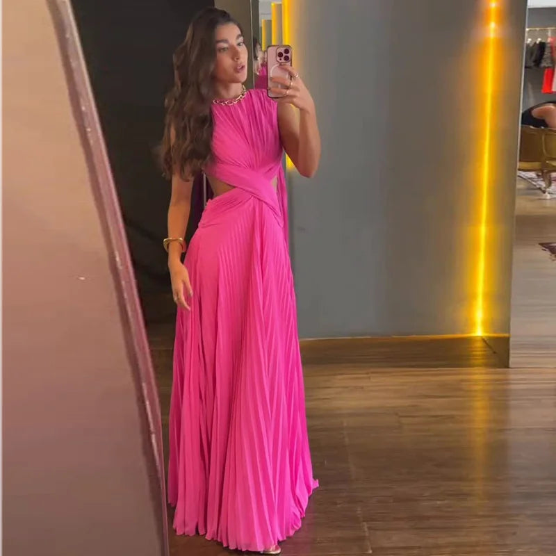 Backless Ruched A-Line Evening Gown