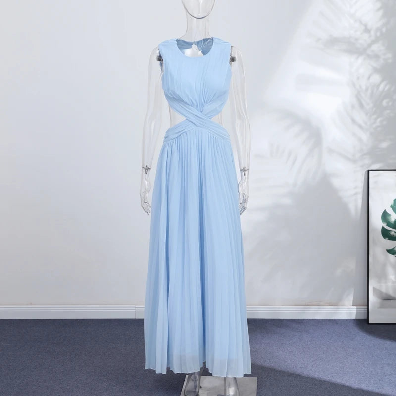 Backless Ruched A-Line Evening Gown