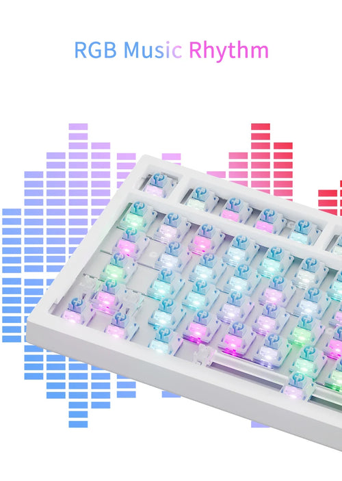 AJAZZ AK820 Wireless Gaming Keyboard, GASKET Structure, RGB Backlight, 5-Layer Sound Dampening Foam, PBT Keycaps