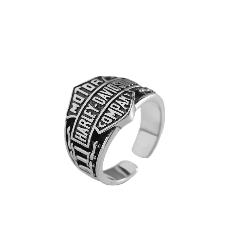 Vintage For Men Silver Color Punk Gothic Rock Ring Hiphop...