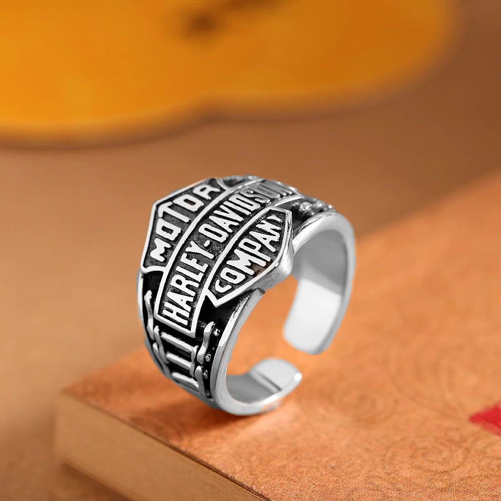Vintage For Men Silver Color Punk Gothic Rock Ring Hiphop...
