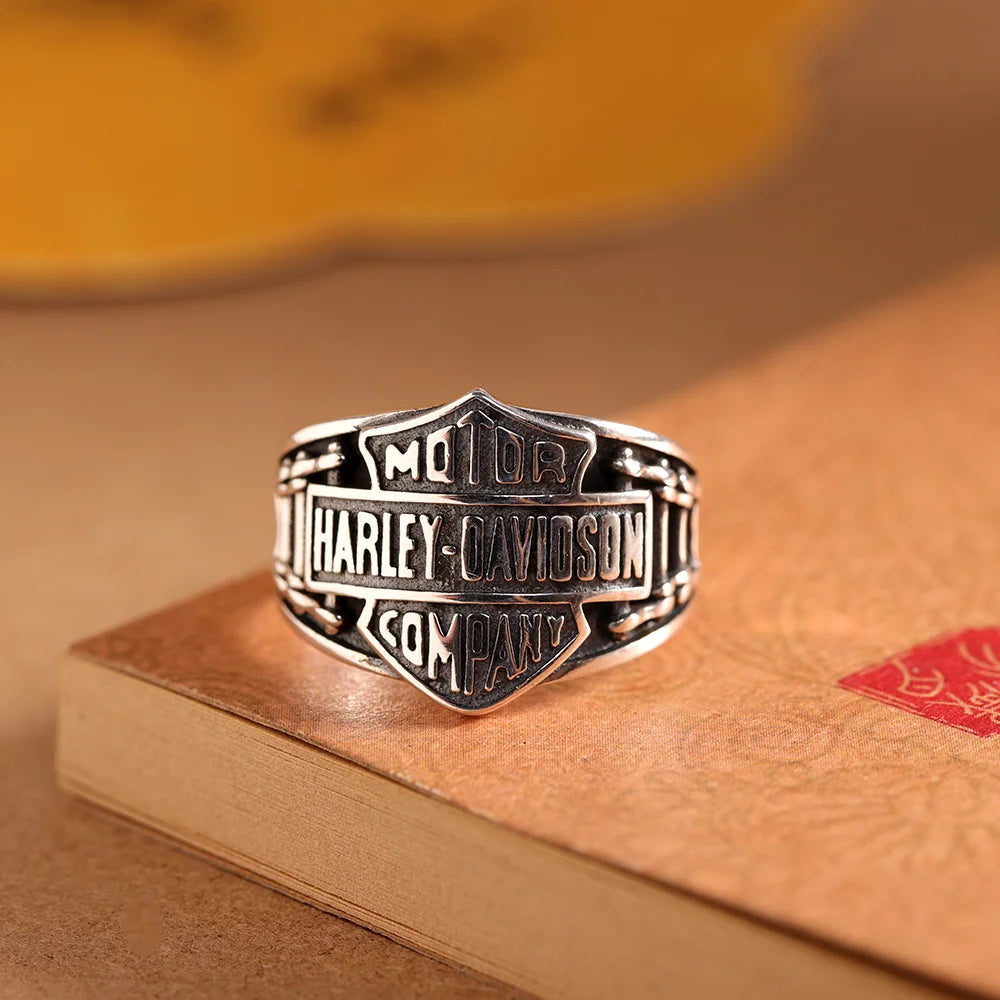 Vintage For Men Silver Color Punk Gothic Rock Ring Hiphop...